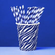 Trendiget Zebra med elegant Navy Blue & White Grap