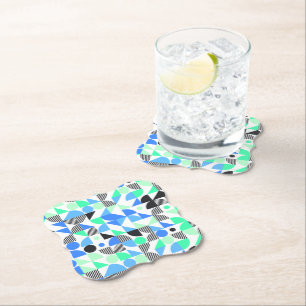 Trendigets Abstrakt Blue Mint Geometric Underlägg Papper