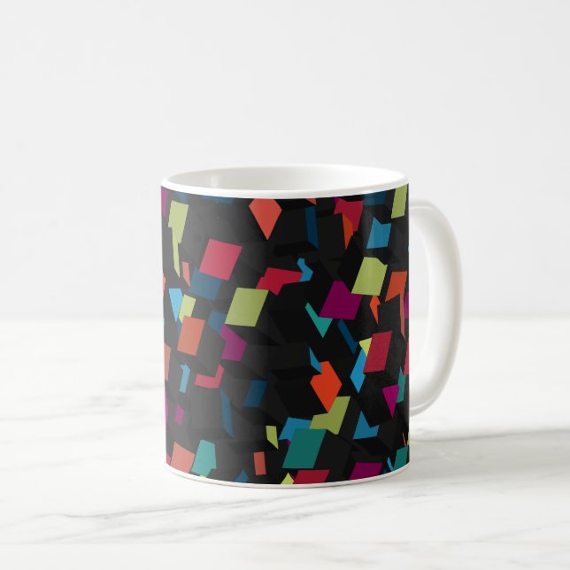 Trendigets Abstrakt Geometric Cube Mönster Kaffemugg (Framsida höger)