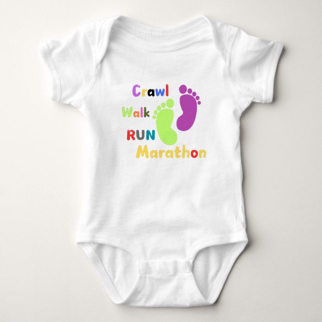 Trendigets baby kroppsdräkter med maratoninspirati t shirt (Framsida)