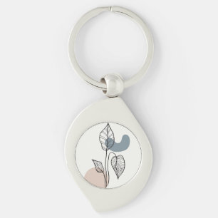 Trendigets bakgrundsdesign swirl silverfärgad nyckelring
