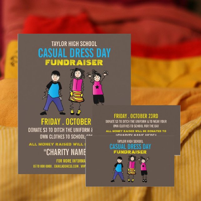 Trendigets barn, Avslappnad Dress Day Fundraiser A Flygblad (Skapare uppladdad)