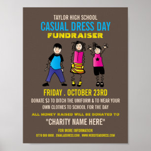 Trendigets barn, Avslappnad Dress Day Fundraiser A Poster
