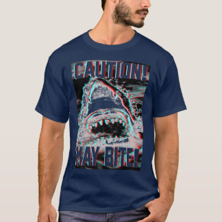 Trendigets Bita för grafik-Shark Attack-varning ka T Shirt