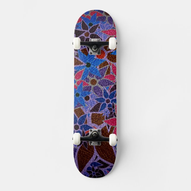 Trendigets Blommönster nr 12 Skateboard Bräda 20,5 Cm (Framsida)