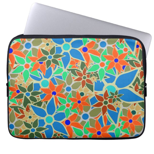 Trendigets Blommönster nr 3 Laptop Fodral (Framsidan)