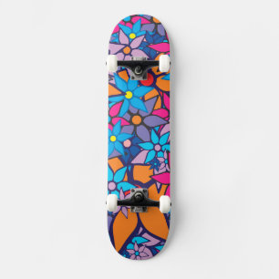 Trendigets Blommönster nr 4 Skateboard Bräda 21,5 Cm