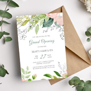 Trendigets botaniska, moderna skönhetsalonger inbjudningar