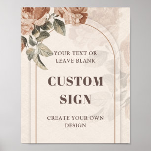Trendigets brända orange sage boho arch Anpassning Poster