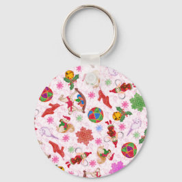 Trendigets Chic Färgfull Helgdag Julprydnad Nyckelring