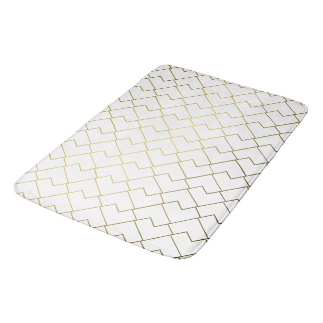 Trendigets Chic Geometric Golden Tiles Mönster Bat Badrumsmatta (Vinklad)