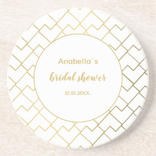 Trendigets Chic Geometric Golden White Underlägg