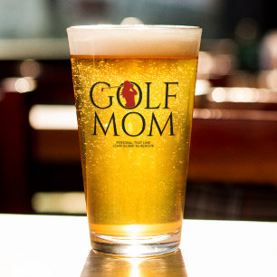 Trendigets Coola "GOLF MAMMA" Red Pint Glaskopp