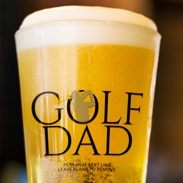 Trendigets Coola "GOLF PAPPA" Guld Pint Glaskopp (Skapare uppladdad)