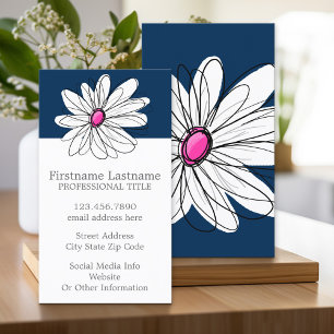 Trendigets Daisy Blommigt Illustration - flottan o Visitkort
