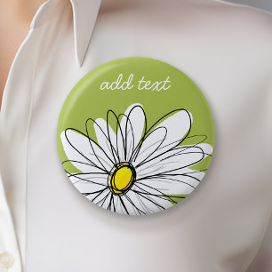Trendigets Daisy Blommigt Illustration - kalk och  Knapp