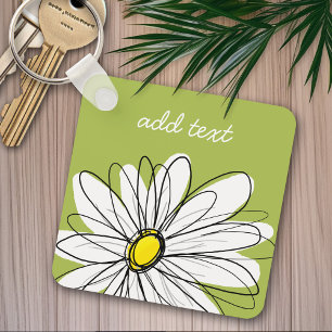 Trendigets Daisy Blommigt Illustration - kalk och  Nyckelring