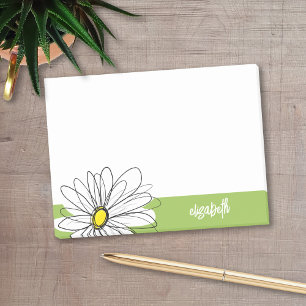Trendigets Daisy Blommigt Illustration - kalk och Post-it Block