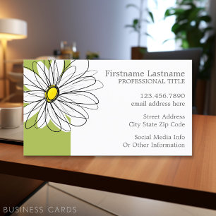 Trendigets Daisy Blommigt Illustration - kalk och  Visitkort