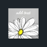Trendigets Daisy med grått och gult Canvastryck<br><div class="desc">En namn,  ett monogram eller en annan anpassningsbar biet. Om du vill flytta runt bilden klickar du på knappen Anpassa för att göra ändringar.</div>