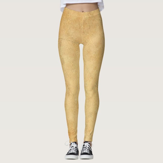 Trendigets Elegant använde gammal Papper sökmall Leggings (Framsida)
