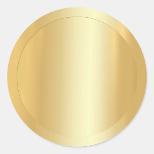 Trendigets Elegant Faux Guld Modern Blank-mall Runt Klistermärke