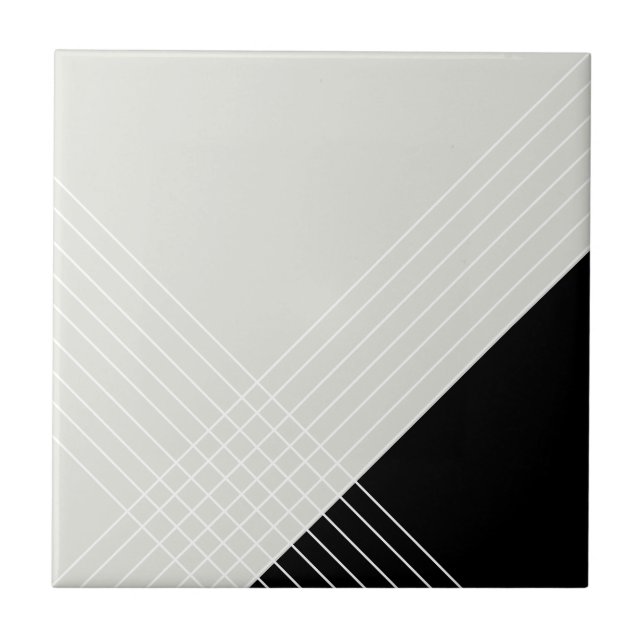 Trendigets Elegant Geometrisk Chic på Grått och sv Kakelplatta (Framsidan)