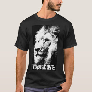 Trendigets Elegant Modern Lejon för svartvit popup T Shirt