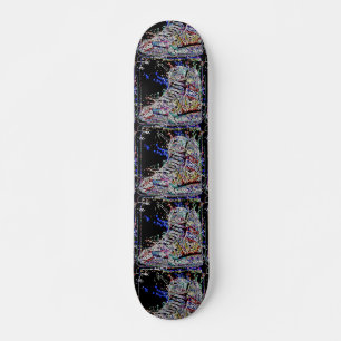 Trendigets färgade vattenfärggraffiti Sneakers Mini Skateboard Bräda 18,5 Cm