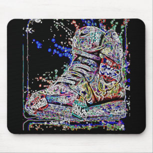 Trendigets färgade vattenfärggraffiti Sneakers Musmatta