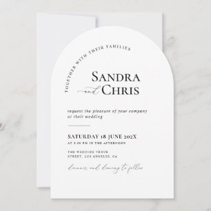 trendigets formella inbjudan till svartvit bröllop