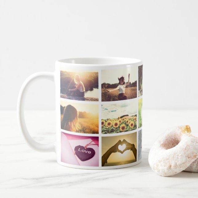 Trendigets fotomosaik kaffemugg (Med munk)