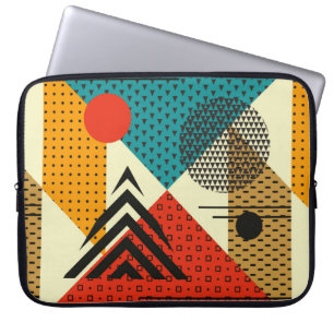 Trendigets geometriska inslag. Retro stil struktur Laptop Fodral
