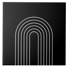 Trendigets geometriska linjer snyggt svart och vit kakelplatta