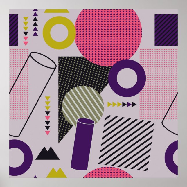 Trendigets geometriska platta mönster,stil,abstrak poster (Framsidan)