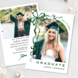 Trendigets Grönt Bow-menyfliksområde 2 PHOTO-Stude Inbjudningar