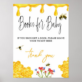 Trendigets Gult Flower Bee Bok för babyskor Poster