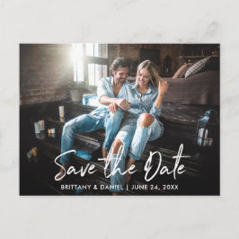 Trendigets handskrivna skript Spara datumfoto Vykort