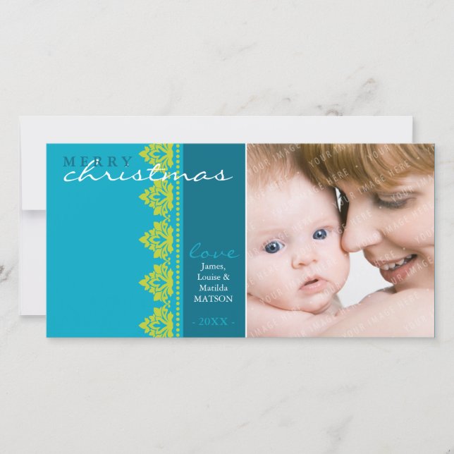 TRENDIGETS HELGDAG-FOTOCARD: söt gränsad till L1 Julkort (Framsida)