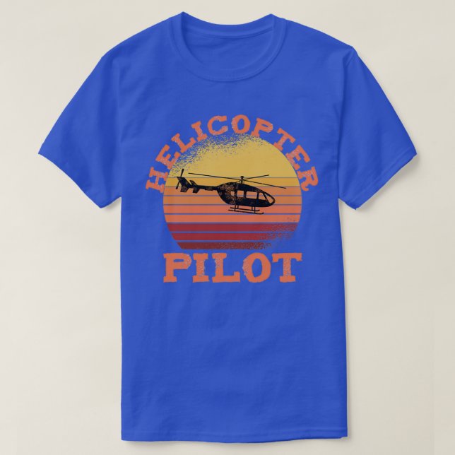 Trendigets helikopterpilots retro-utseende t shirt (Design framsida)