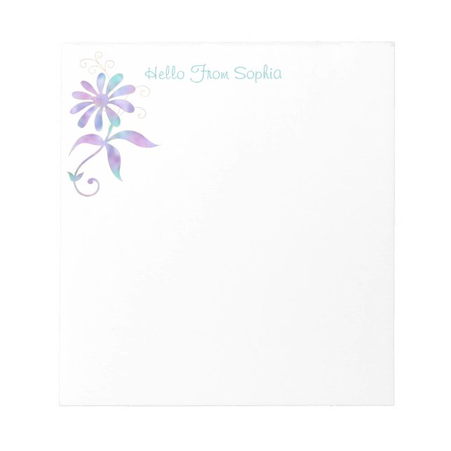 Trendigets isökenblomma, DIY Namn/meddelande Anteckningsblock (Framsida)