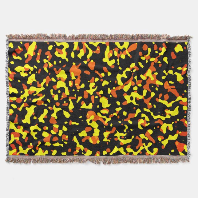 Trendigets ljusa Gult och Orange Camouflage Mönste Filt (Framsidan)