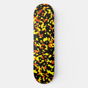 Trendigets ljusa Gult och Orange Camouflage Mönste Mini Skateboard Bräda 18,5 Cm