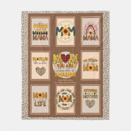 Trendigets Mamma! Anpassningsbar Leopard Skriv ut  Fleecefilt