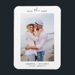 Trendigets minimalistiska meddelande om Photo Bröl Magnet<br><div class="desc">Modern Spara datumdesignen innehåller det som är viktigast: fotot från fantastisk med en aning modern kalligrafi.  Anpassa enkelt kortets fram- och baksida med dina personuppgifter.</div>