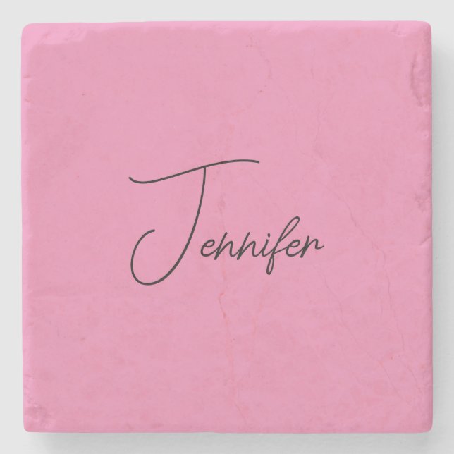 Trendigets minimalistiska moderna enkla Rosa Färg Stenunderlägg (Framsidan)