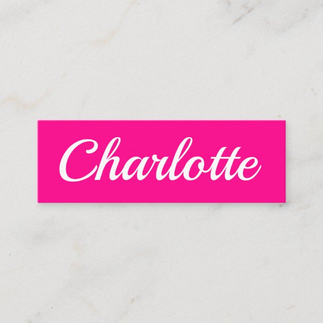 Trendigets minimalistiska moderna enkla rosa mini visitkort (Framsida)