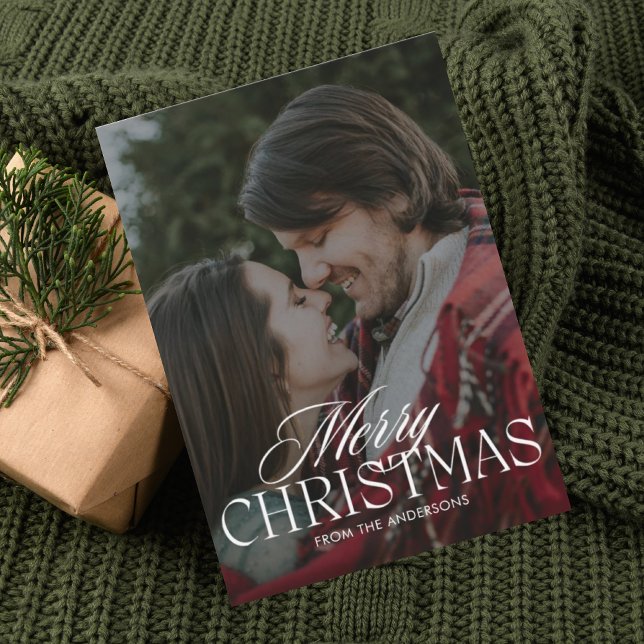 Trendigets minimalistiska moderna fotojulkort julkort (Skapare uppladdad)