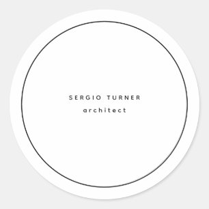 Trendigets minimalistiska Professionell - normal Runt Klistermärke