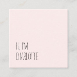 Trendigets minimalistiska rosa av pastellpastellis fyrkantigt visitkort